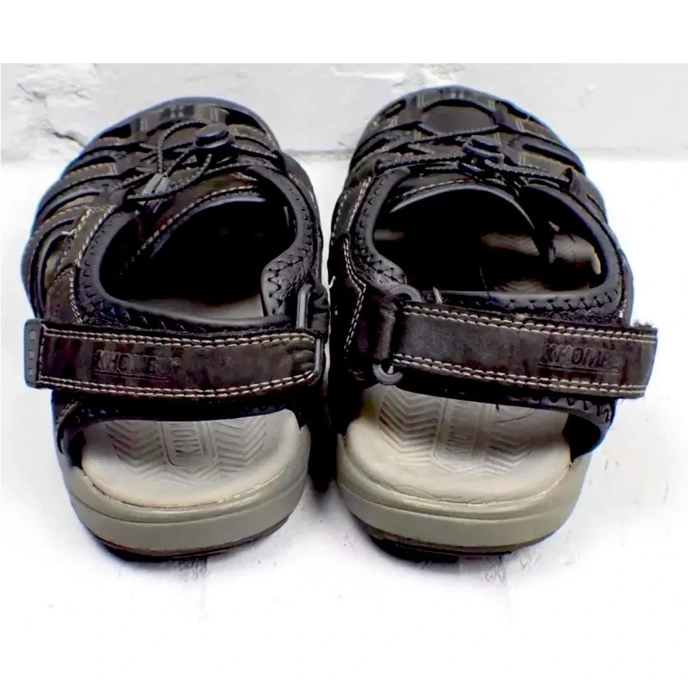 Khombu Men's Fisherman Sandals Travis Black Hiking Water Adjustable Size 12M